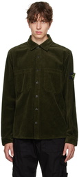 Stone Island Khaki Press-Stud Shirt