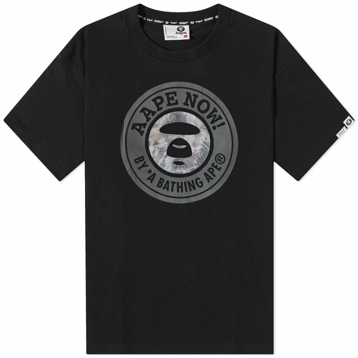 Photo: Men's AAPE Laser Puff Stamp T-Shirt in Black