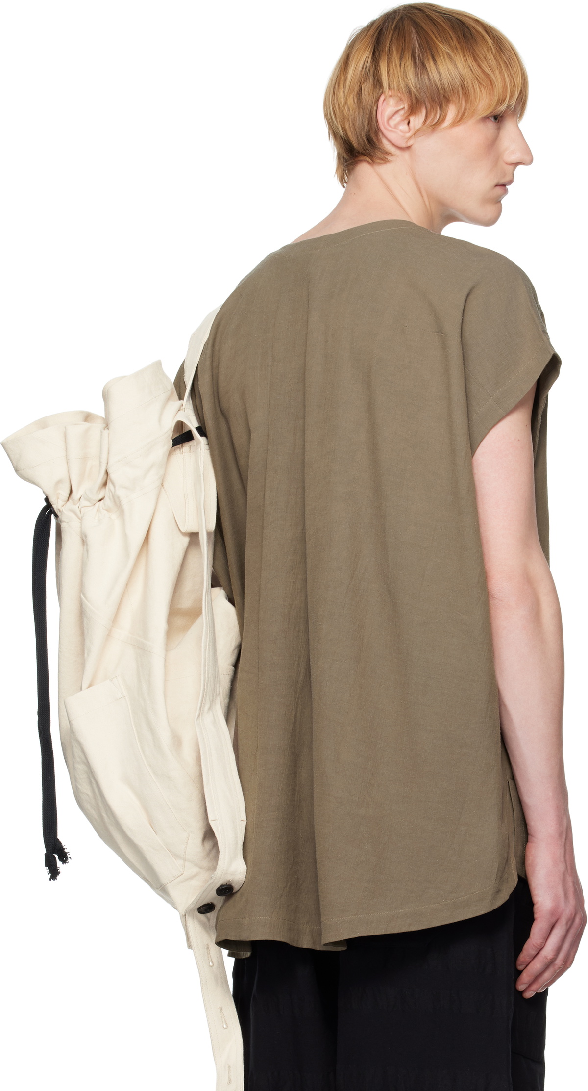 Jan-Jan Van Essche Taupe O-Project Wrinkled Cloth #104 Shirt