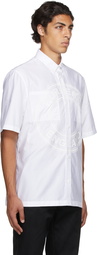 Burberry White Poplin Logo Short Sleeve Shirt