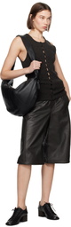 LEMAIRE Brown Bermuda Leather Shorts
