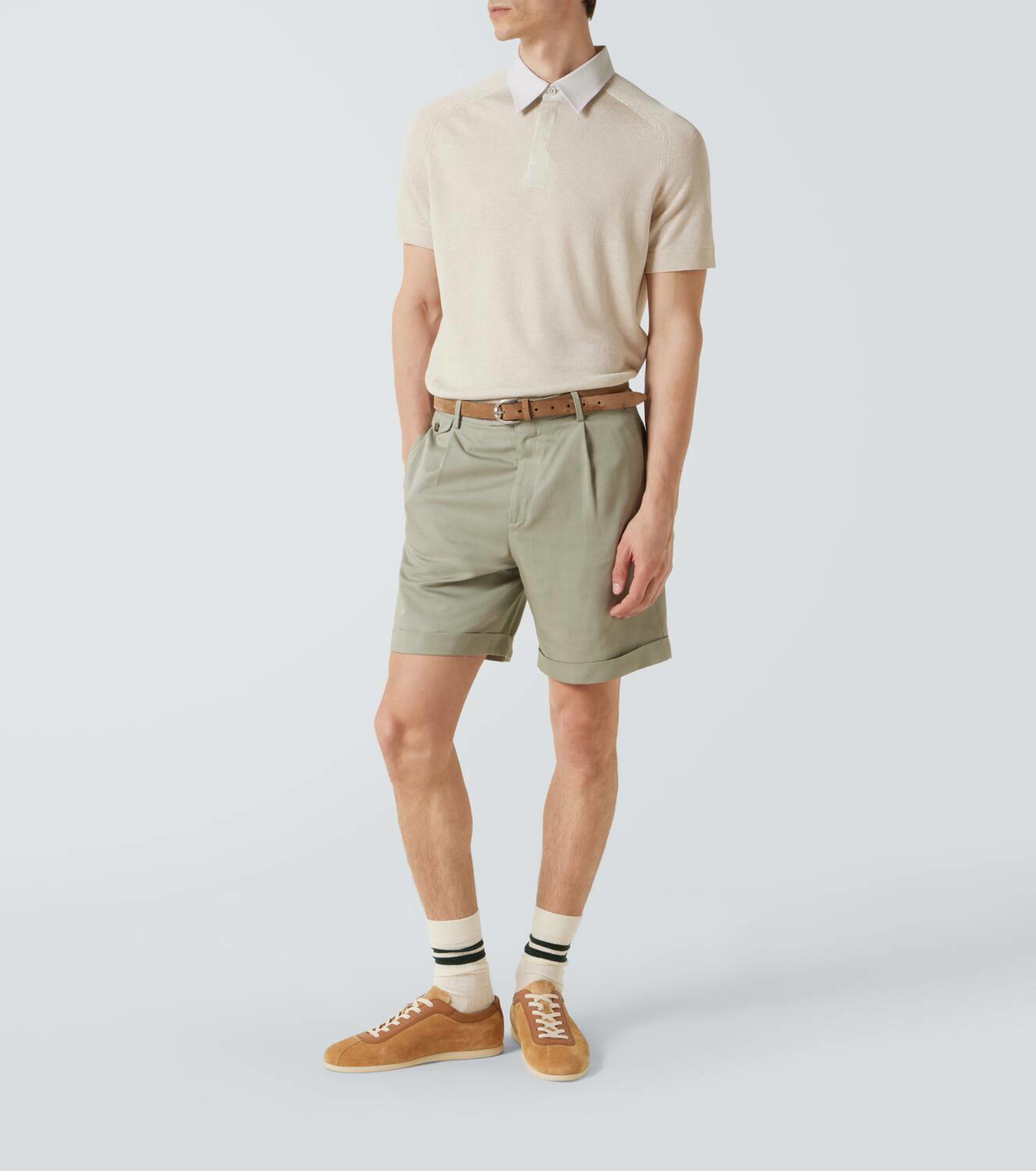 Dunhill Linen and silk polo shirt