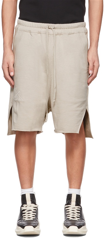Photo: Rick Owens Beige Champion Edition French Terry Beveled Pods Shorts