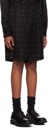 Róhe Black Dotted Elasticated Shorts