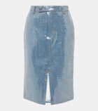 Xu Zhi Sequined denim pencil skirt