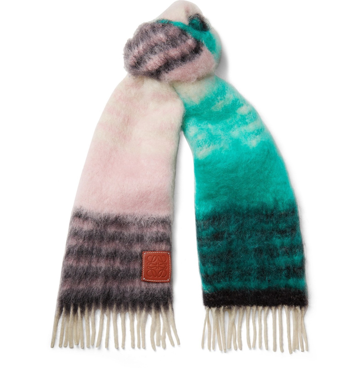 Prada jacquard fringed scarf - Pink