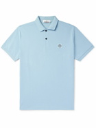 Stone Island - Garment-Dyed Logo-Appliquéd Cotton-Piqué Polo Shirt - Blue