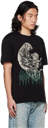 Just Cavalli Black Tiger Fight T-Shirt