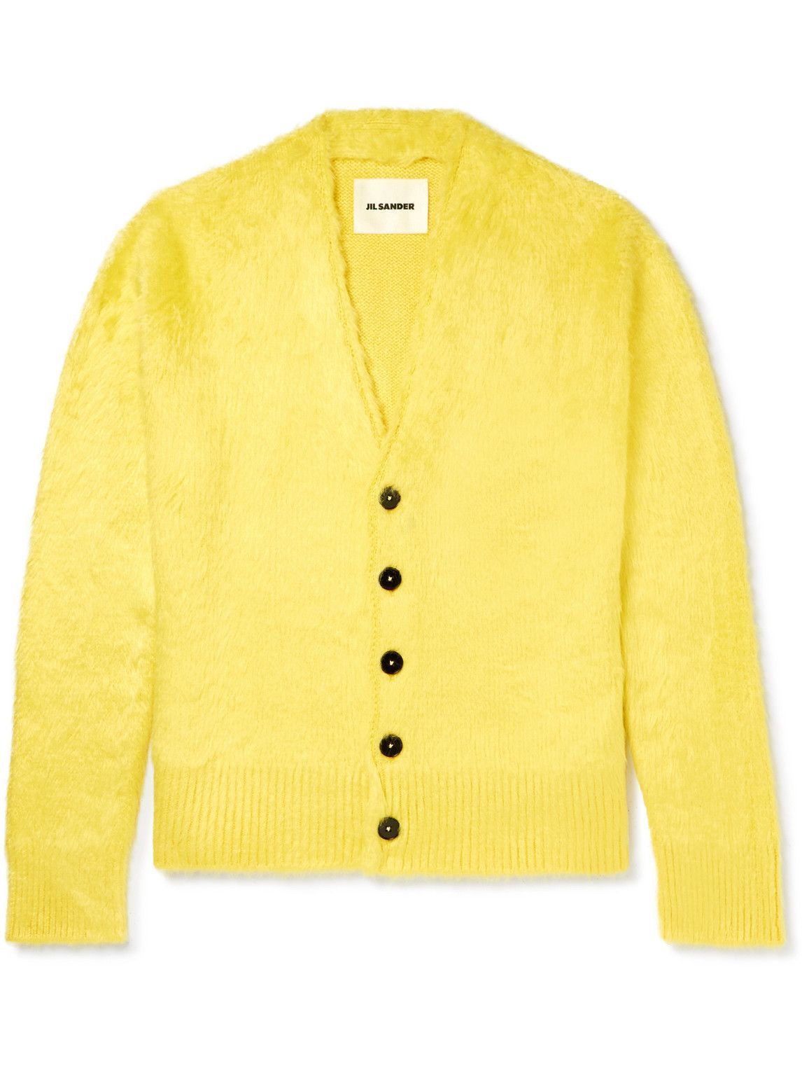 Jil Sander - Oversized Brushed-Silk Cardigan - Yellow Jil Sander