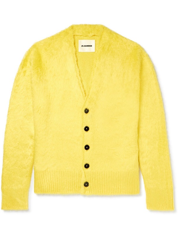 Photo: Jil Sander - Oversized Brushed-Silk Cardigan - Yellow