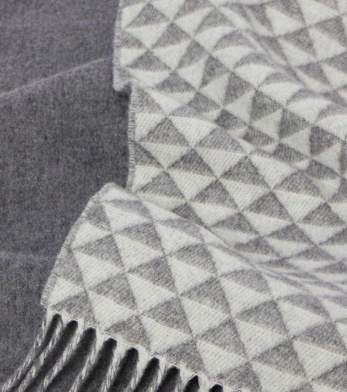 Prada Logo wool and cashmere jacquard scarf