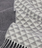 Prada Logo wool and cashmere jacquard scarf