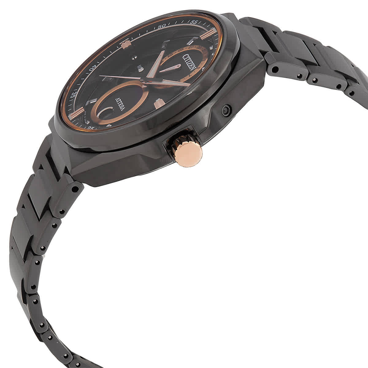 Citizen Attesa Quartz Moon Phase Black Dial Mens Watch BU0065-64E