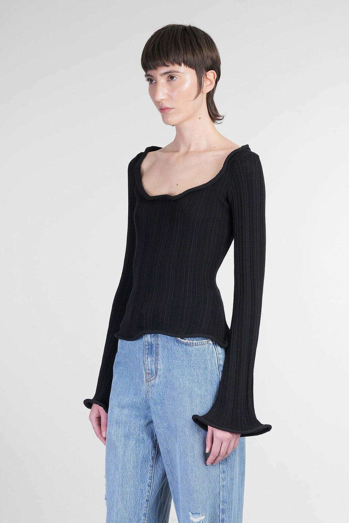 Séfr Giselle Topwear In Black Viscose