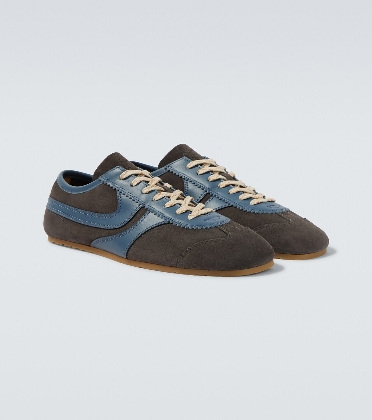 Dries Van Noten Leather-trimmed suede sneakers