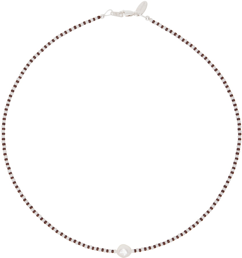 Santangelo SSENSE Exclusive Brown & White Somos Como Ninos Necklace ...