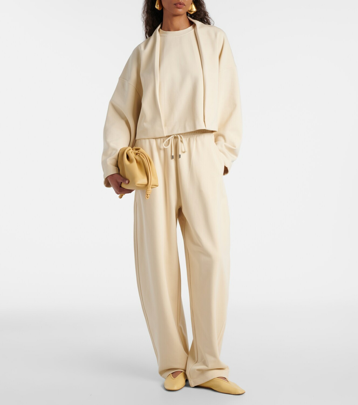 Sportmax Cotton-blend jersey wide-leg sweatpants