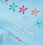 Richard James - Intarsia Cotton-Blend Socks - Blue