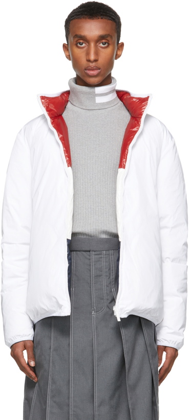Photo: Thom Browne Reversible White Down Zip-Up Jacket