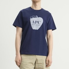 A.P.C. Men's Apple T-Shirt in Indigo