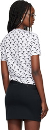 Marine Serre White Moon Printed Jersey Short Sleeves Crewneck T-shirt