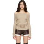 Rick Owens Beige Tower LS Cowl Sweater