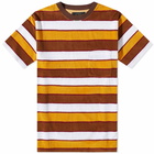 Beams Plus Men's Stripe Pile Pocket T-Shirt in Brown