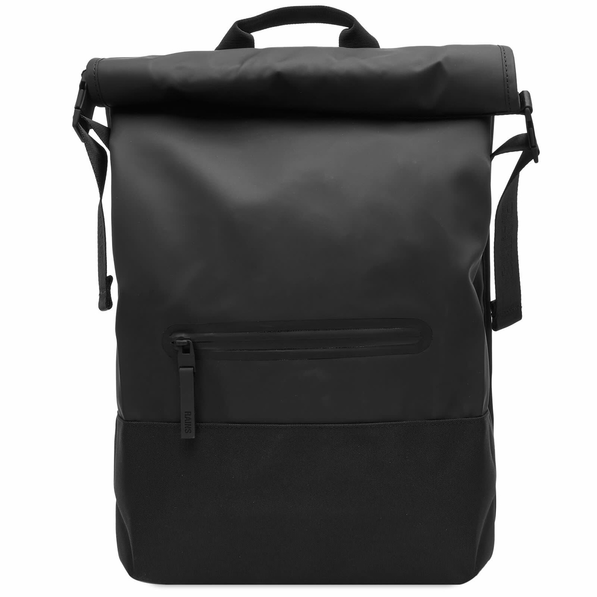 Rains Men's Trail Rolltop Backpack in Black Rains