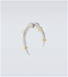 Rainbow K Horn 14kt white and yellow gold single earring