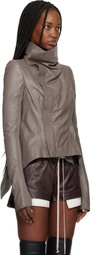 Rick Owens Gray Temple Naska Leather Jacket