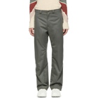 Kiko Kostadinov Grey and Green Contrast Strap Trousers