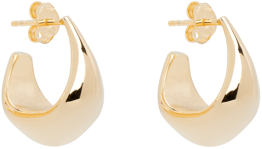 LEMAIRE Gold Curved Mini Drop Earrings