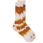 RoToTo Tie Dye Formal Crew Sock in Light Brown/Beige