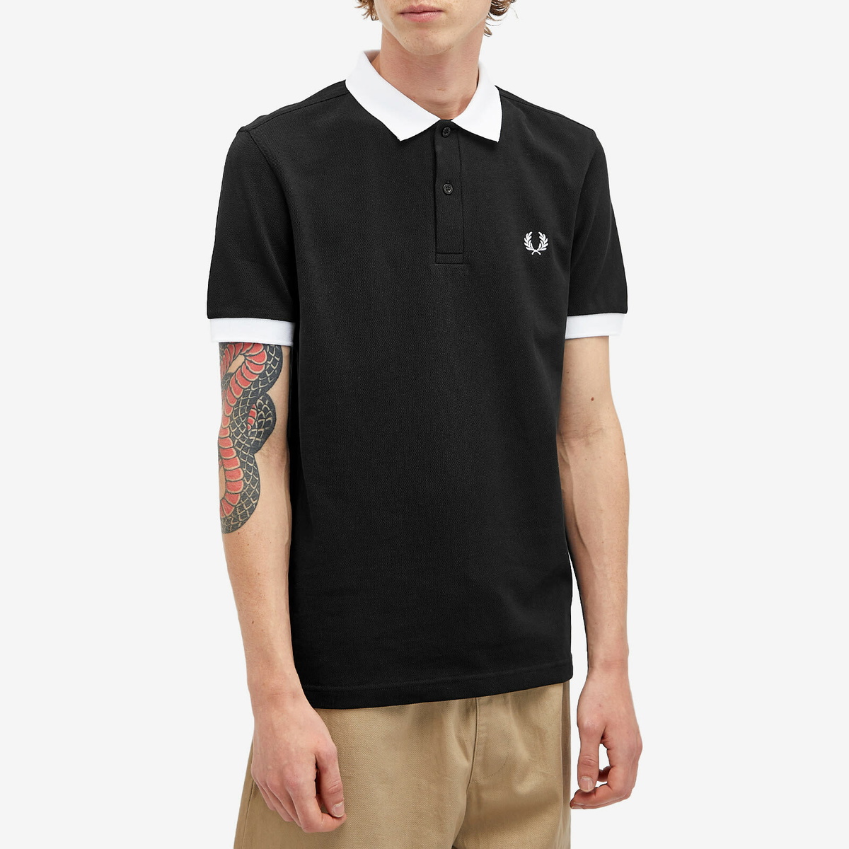Fred Perry Men's x Mastermind Polo Shirt in Black Fred Perry