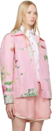 Anna Sui Pink Cabbage Rose Taffeta Jacket