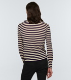 Saint Laurent - Linen and silk-blend striped top
