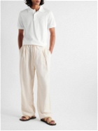 Dunhill - Logo-Embroidered Cotton-Piqué Polo Shirt - White