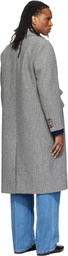 Valentino Gray Wool Herringbone Coat