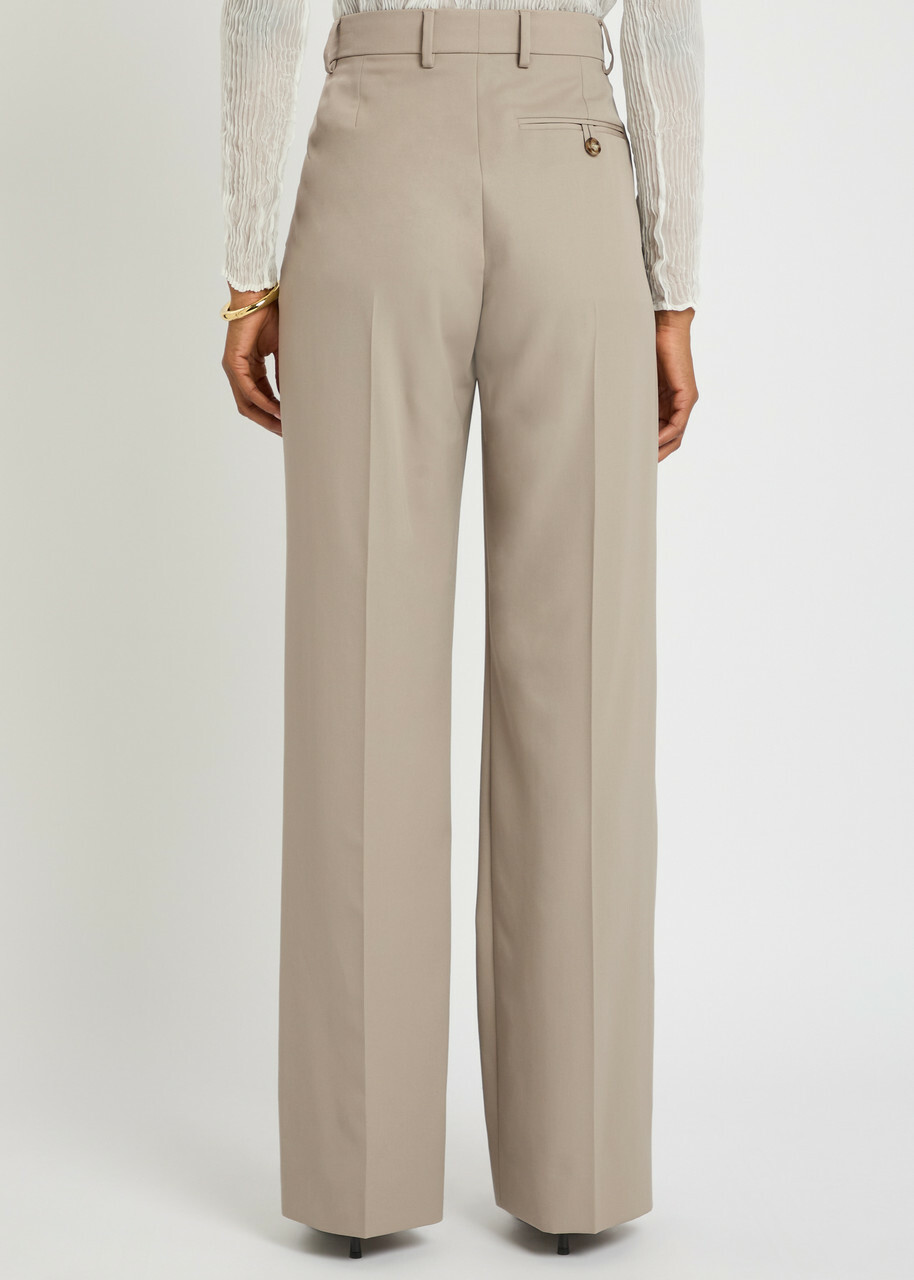 Stella Mccartney Pleated Straight-leg Trousers Grey
