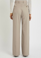 Stella Mccartney Pleated Straight-leg Trousers Grey