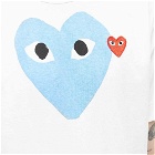 Comme des Garçons Play Men's Red Heart Colour Heart T-Shirt in White/Red/Blue