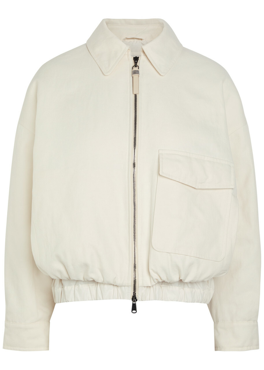 Brunello Cucinelli Padded Cotton-blend Jacket Cream