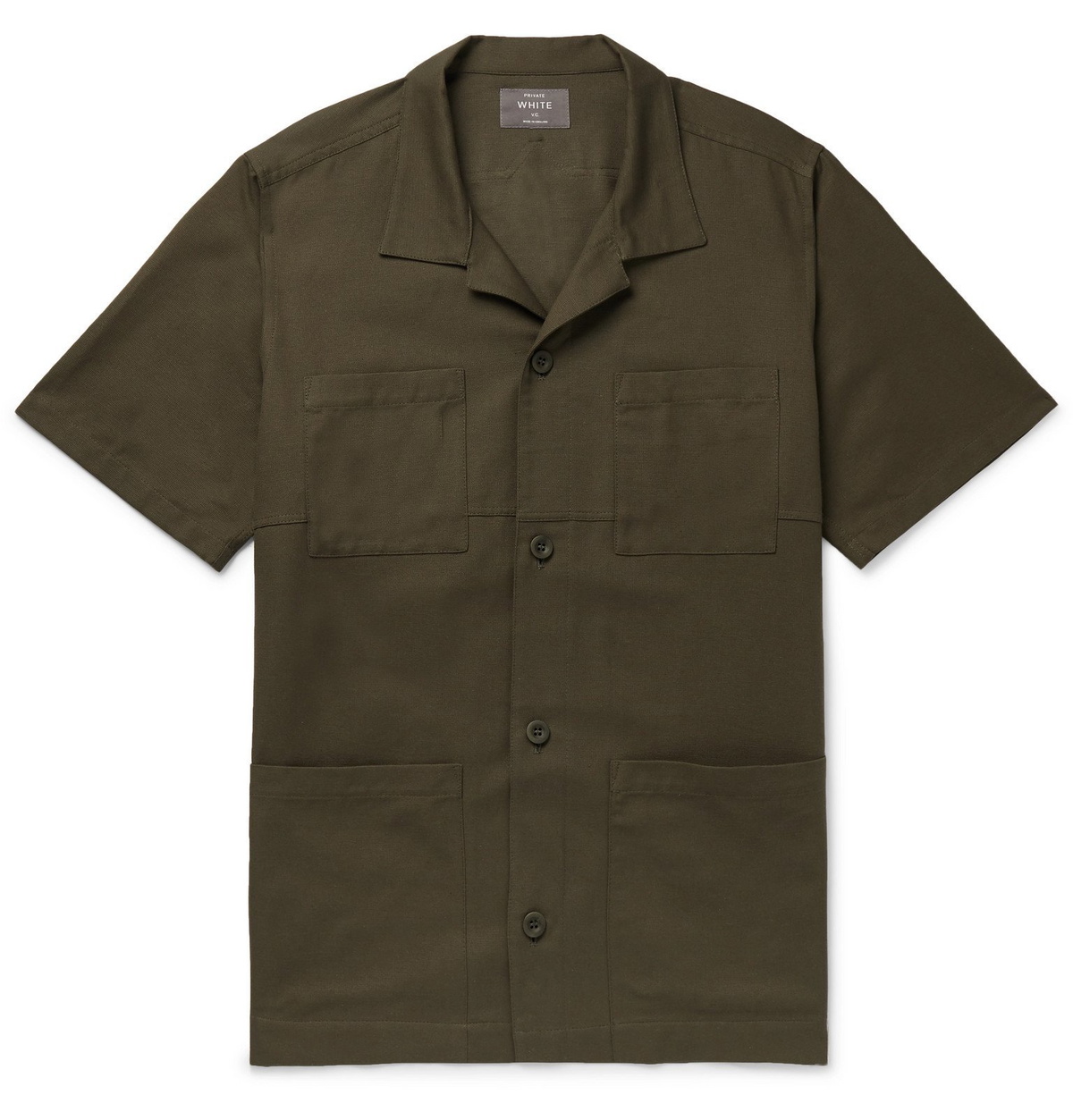 Private White V.C. - Camp-Collar Cotton Shirt - Green Private White V.C.