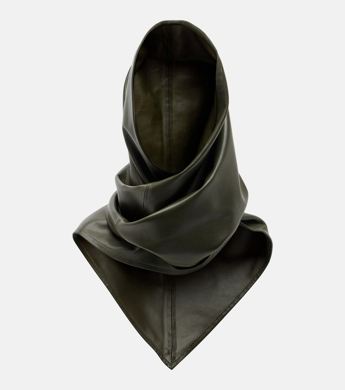 Nour Hammour Draped leather hood