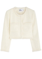Self-portrait Pearl and Sequin-embellished Tweed Jacket Cream