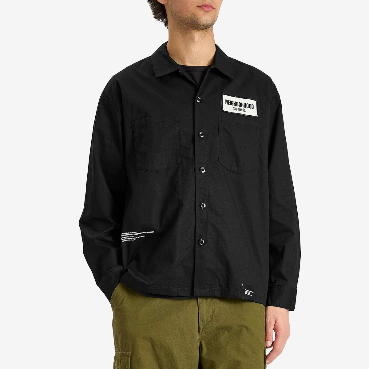 Neighborhood Men's Classic Long Sleeve Work Shirt 2 in Black