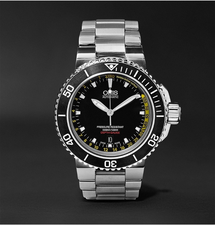 Photo: Oris - Aquis Depth Gauge Stainless Steel Watch - Men - Black