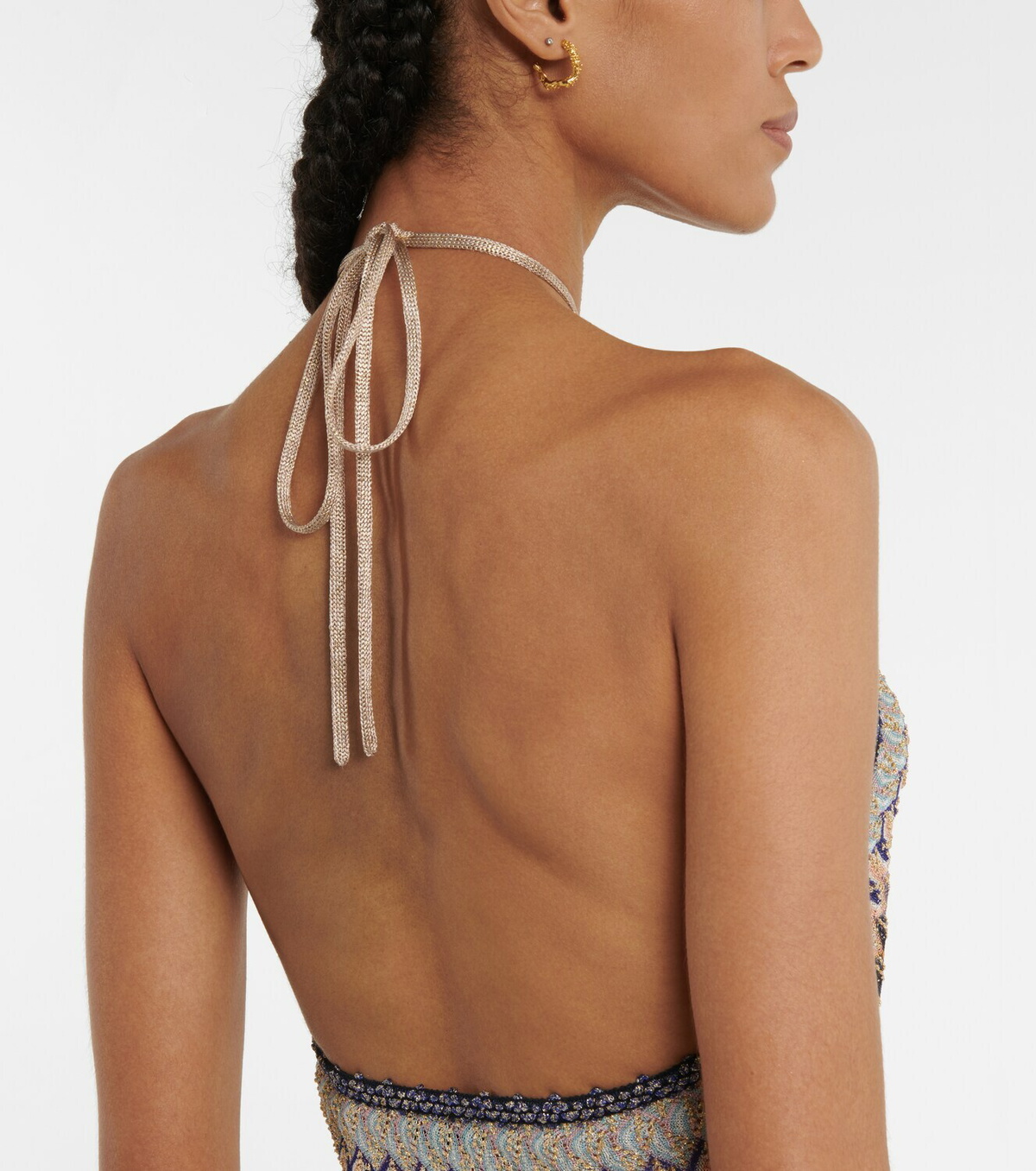 Missoni Mare Zig-zag knit halterneck crop top