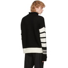 Neil Barrett Black and Off-White Loose Mock Neck Guernsey