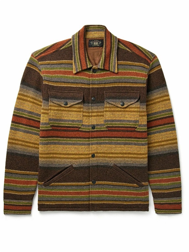 Photo: RRL - Striped Wool Overshirt - Brown